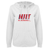 Thumbnail image for  ENZA Womens White V Notch Raw Edge Fleece Hoodie