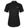 Thumbnail image for  Womens Black Twill Button Up Short Sleeve
