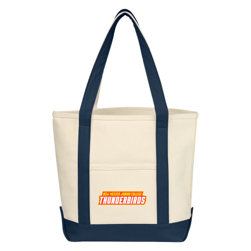  Cotton Canvas Natural/Navy Tote Bag - Thunderbirds Word Mark