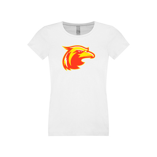  Next Level Girls White Fashion Fit T Shirt - Thunderbird Head