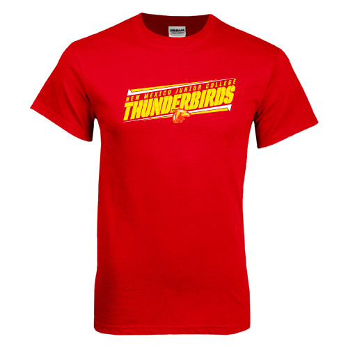  Red T Shirt - Slanted Thunderbirds Stencil