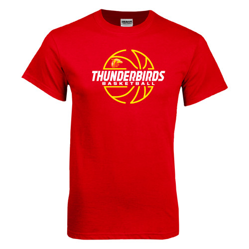  Red T Shirt - Thunderbirds Basketball Lined Ball