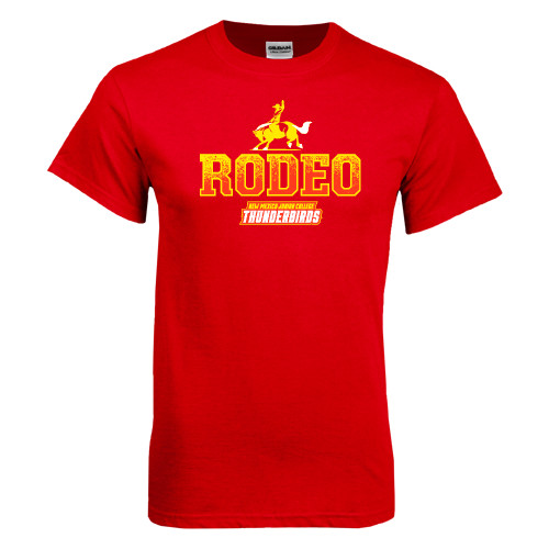 Red T Shirt - Rodeo Textured with Rider