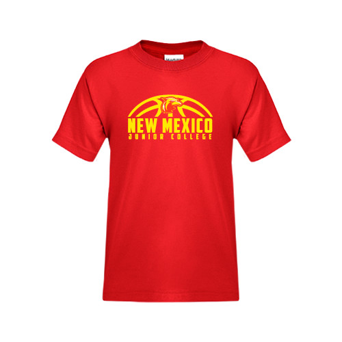  Youth Red T Shirt - New Mexico Junior College Basketball Half Ball