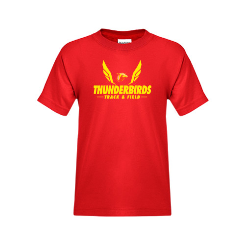  Youth Red T Shirt - Thunderbirds Track & Field Wings