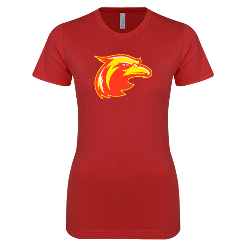  Next Level Womens Red Boyfriend Tee - Thunderbird Head