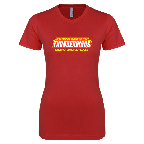  Next Level Womens Red Boyfriend Tee - Mens Basketball
