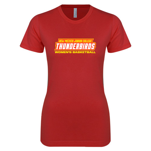  Next Level Womens Red Boyfriend Tee - Womens Basketball