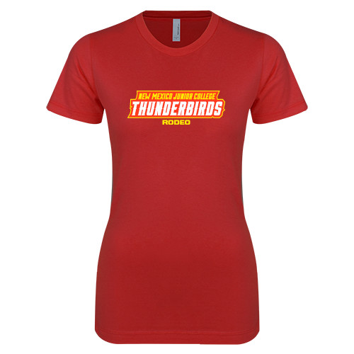  Next Level Womens Red Boyfriend Tee - Rodeo