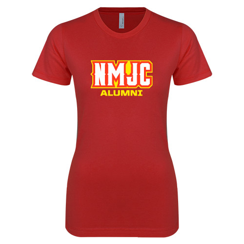  Next Level Womens Red Boyfriend Tee - Alumni