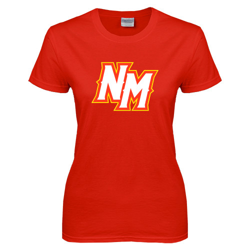  Womens Short Sleeve Red Tee - NM Lettermark