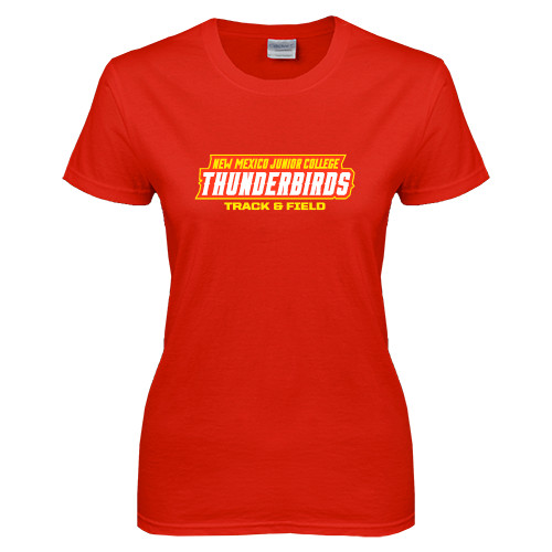  Womens Short Sleeve Red Tee - Track & Field