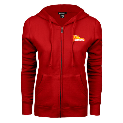 NMJC ENZA Womens Red Fleece Full Zip Hoodie