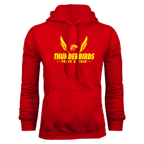  Red Fleece Hoodie - Thunderbirds Track & Field Wings