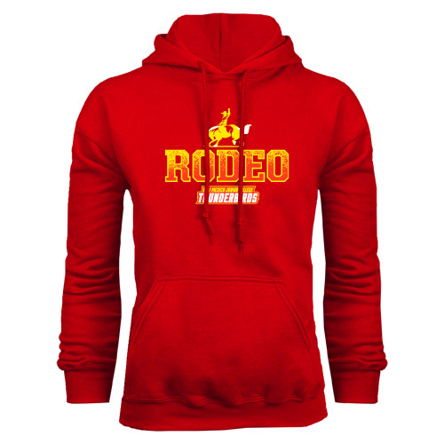  Red Fleece Hoodie - Rodeo Textured with Rider