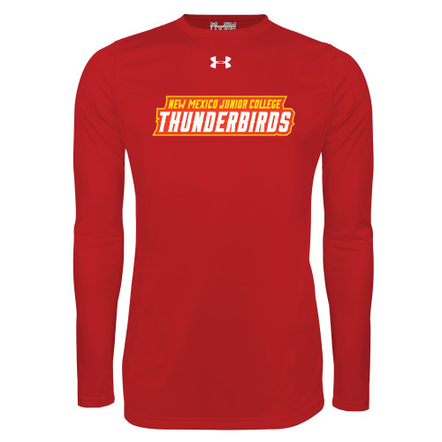  Under Armour Red Long Sleeve Tech Tee - Thunderbirds Word Mark
