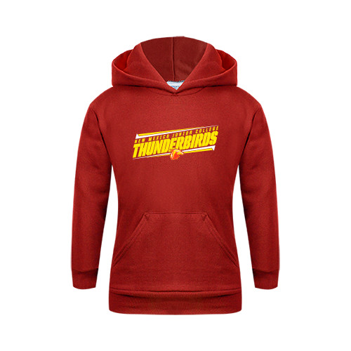  Youth Red Fleece Hoodie - Slanted Thunderbirds Stencil