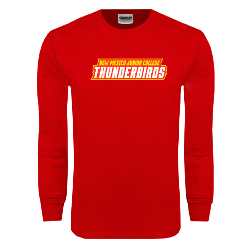  Red Long Sleeve T Shirt - Thunderbirds Word Mark