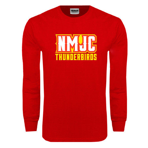  Red Long Sleeve T Shirt - NMJC Thunderbirds Lettermark