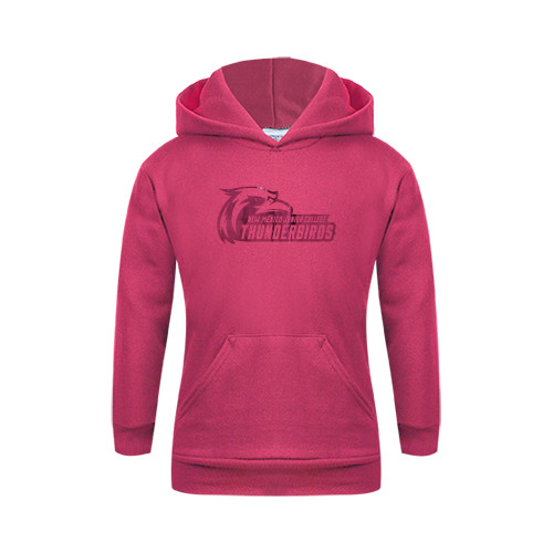  Youth Hot Pink Fleece Hoodie - Primary Logo Foil