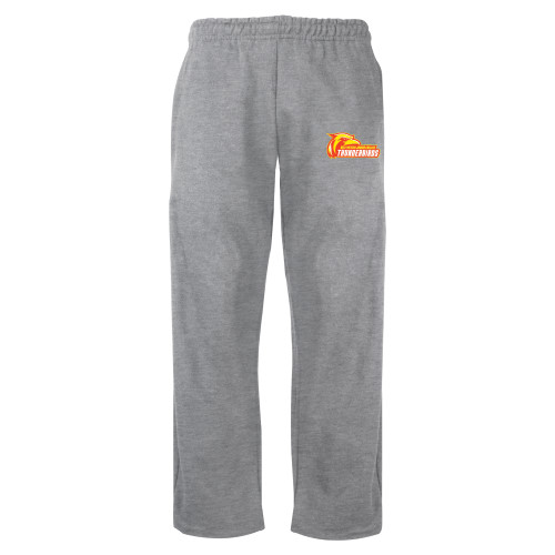  Grey Fleece Open Bottom Pant - Primary Logo