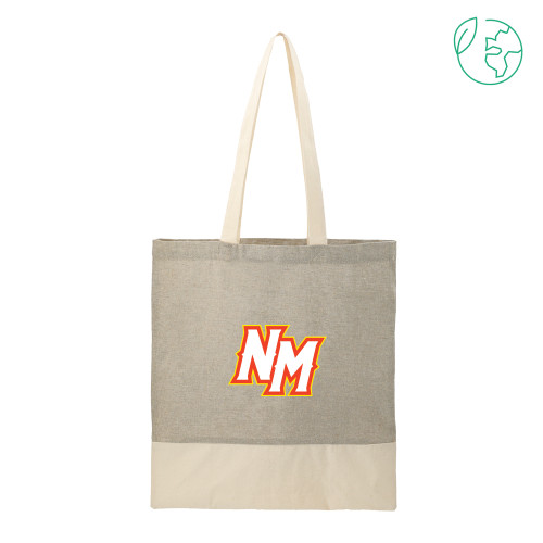  Split Recycled Grey Cotton Twill Convention Tote - NM Lettermark