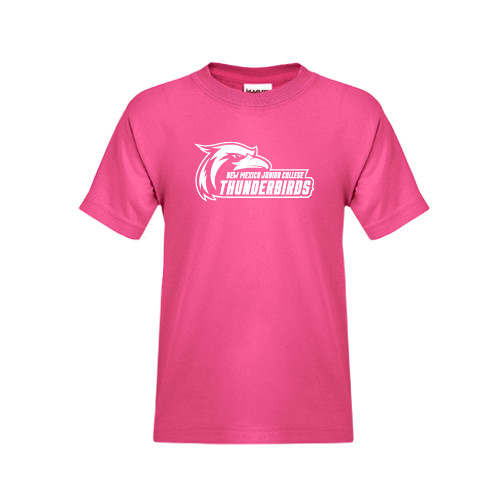  Youth Hot Pink T Shirt - Primary Logo