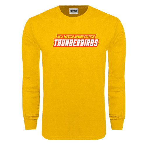  Gold Long Sleeve T Shirt - Thunderbirds Word Mark