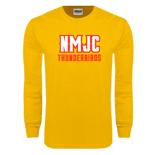  Gold Long Sleeve T Shirt - NMJC Thunderbirds Lettermark