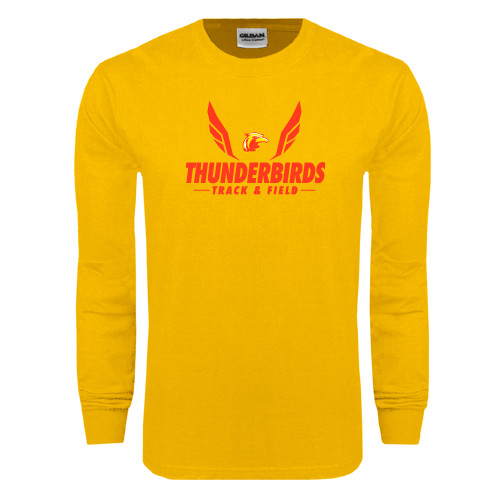  Gold Long Sleeve T Shirt - Thunderbirds Track & Field Wings