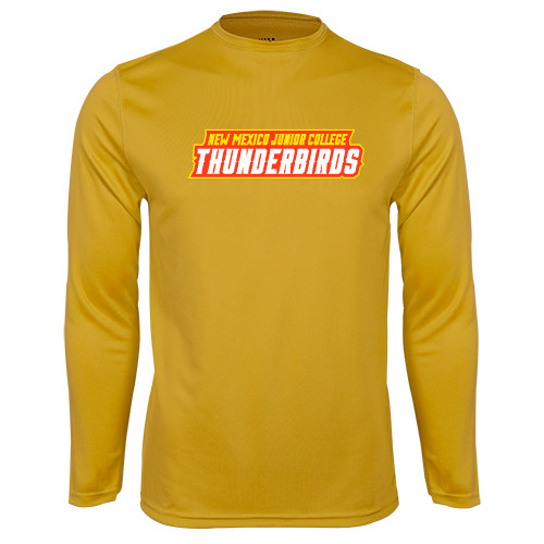  Gold Performance Long Sleeve Shirt - Thunderbirds Word Mark