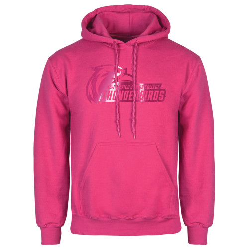  Womens Fuchsia Fleece Hoodie - Primary Logo Foil