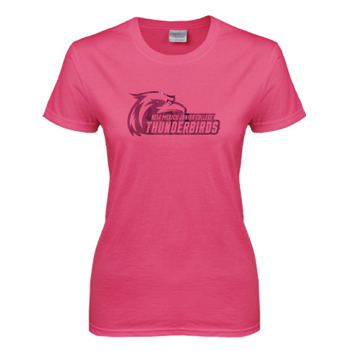  Womens Hot Pink Short Sleeve Tee - Primary Logo Foil