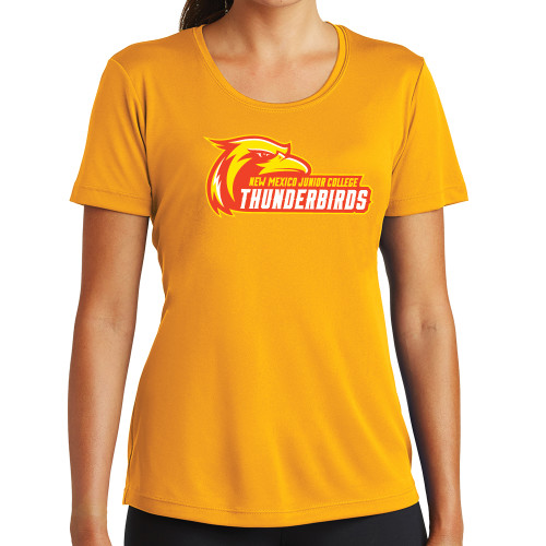  Womens Gold Performance Short Sleeve Tee - Primary Logo