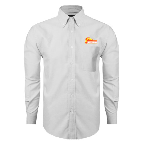  White Oxford Long Sleeve Shirt - Primary Logo