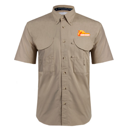  Khaki Fishing Shirt Performance Short Sleeve - Primary Logo