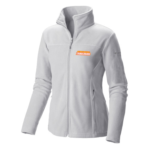  Columbia Womens Full Zip White Fleece Jacket - Thunderbirds Word Mark