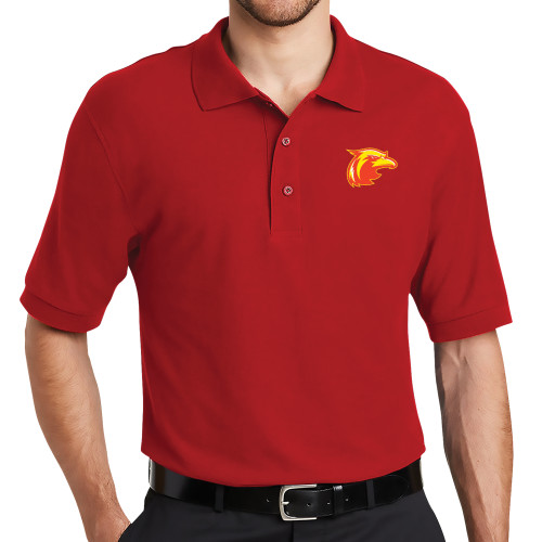  Red Silk Touch Polo - Thunderbird Head