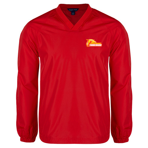  Red V Neck Raglan Windshirt - Primary Logo