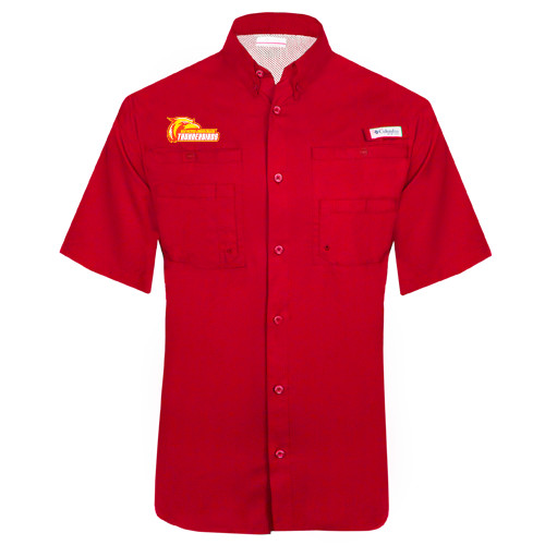  Columbia Red Tamiami Performance Short Sleeve Shirt - Primary Logo