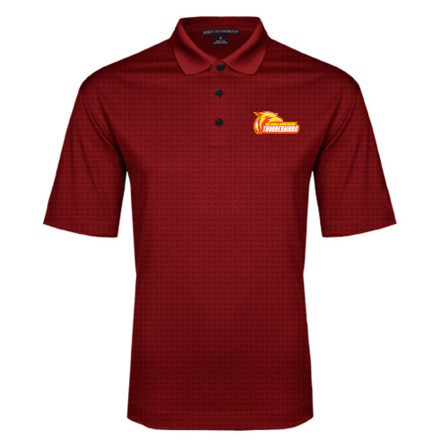 Red Performance Fine Jacquard Polo - Primary Logo