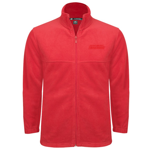  Red Fleece Full Zip Jacket - Thunderbirds Word Mark