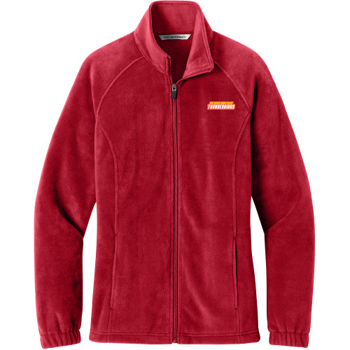  Womens Red Fleece Full Zip Jacket - Thunderbirds Word Mark