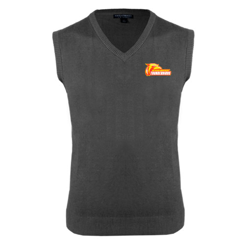  Charcoal VNeck Sweater Vest - Primary Logo