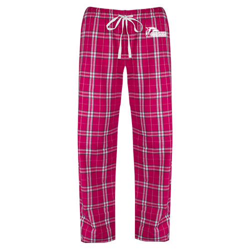 Womens Dark Fuchsia/White Flannel Pajama Pant - Primary Logo