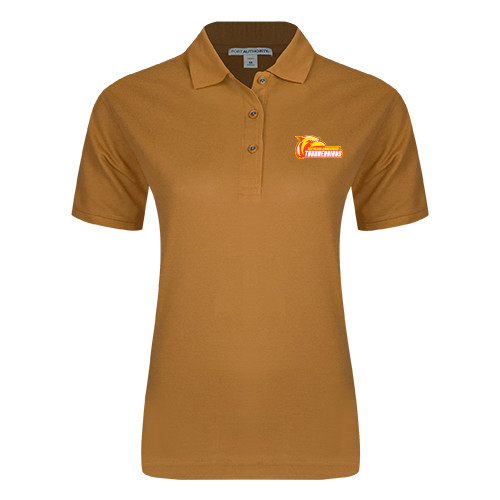  Womens Silk Touch Gold Pique Polo - Primary Logo