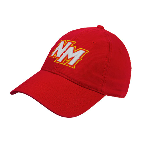  Red Unstructured Adjustable Low Profile Hat - NM Lettermark
