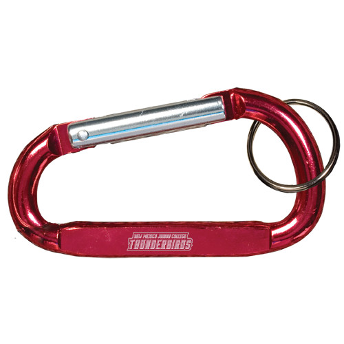 Red Carabiner with Split Ring - Thunderbirds Word Mark Engraved