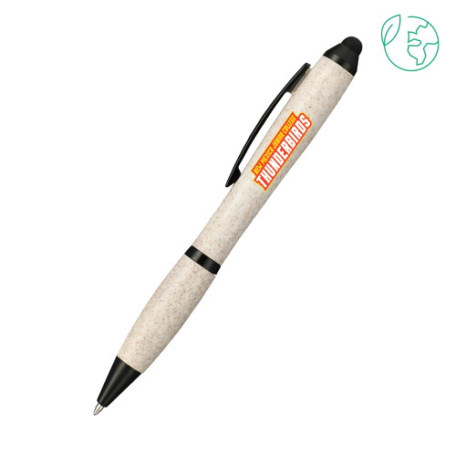  Nash Wheat Straw Ballpoint Beige Stylus Pen - Thunderbirds Word Mark