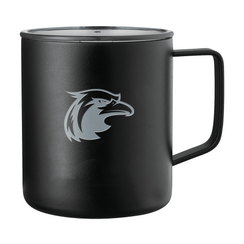  Rover Camp Vacuum Insulated Black Mug 14oz - Thunderbird Head Engraved